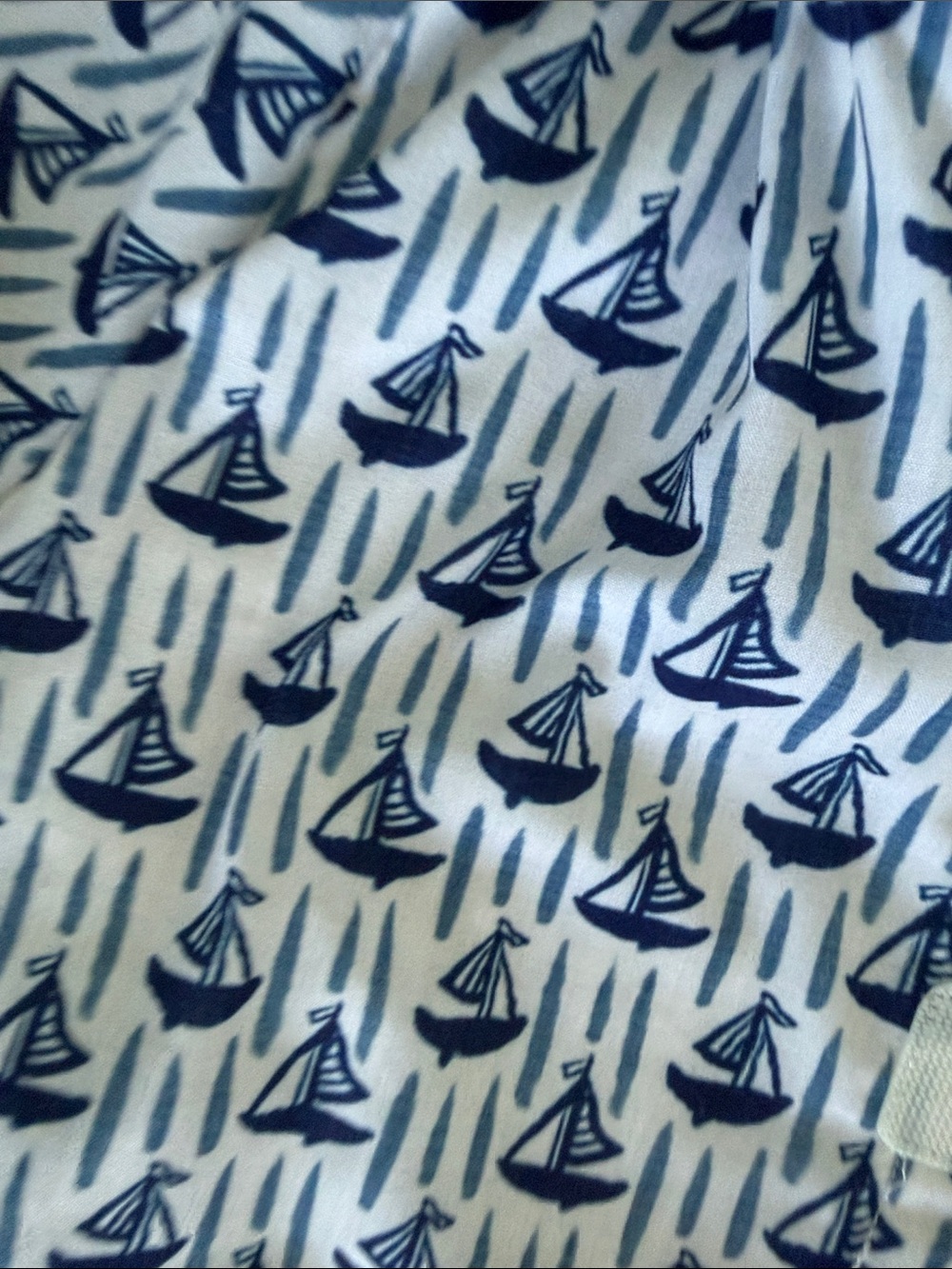 Eliza James kids Size 3T - 4T Terry Lined Velcro Robe Sailboat Pattern - Picture 4 of 4